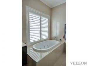 Veelon Melbourne Plantation Shutters Timber PVC White Ivory Bathroom