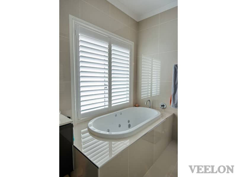 Veelon Melbourne Plantation Shutters Timber PVC White Ivory Bathroom