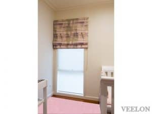 Veelon Melbourne Roman blind fabric kid's bedroom narrow window