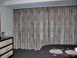 Veelon Melbourne Bedroom Living Triple weave s-fold curtains sheer block out dim out wave fold grey beige ceiling fix