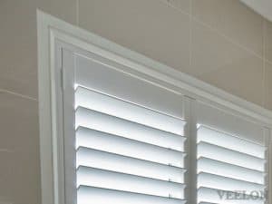 Veelon Melbourne Plantation Shutters Timber PVC White Ivory Bathroom