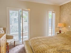 Veelon Melbourne Plantation Shutters Timber PVC White Ivory Bedroom