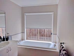 Veelon Bathroom Melbourne Roller blinds Blockout light grey white