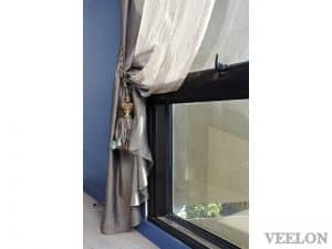 Veelon Sheer motorized curtains brown gold bronze silk look living dining antique style