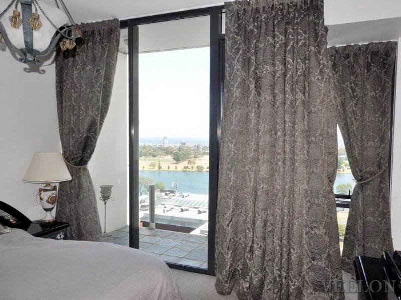 Veelon Melbourne Bedroom curtains blockout olive pinch pleat