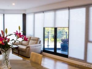 Veelon Melbourne roller blinds grey light filtering translucent living dining