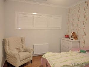 Veelon Melbourne Plantation Shutters Timber PVC White Ivory Girl's Bedroom