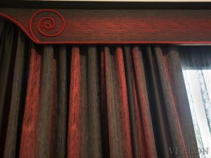 Veelon Melbourne Bedroom curtains sheer blockout black red pelmet