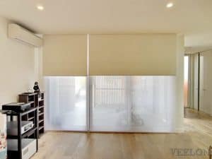 Veelon Melbourne Double roller blinds motorised under pelmet