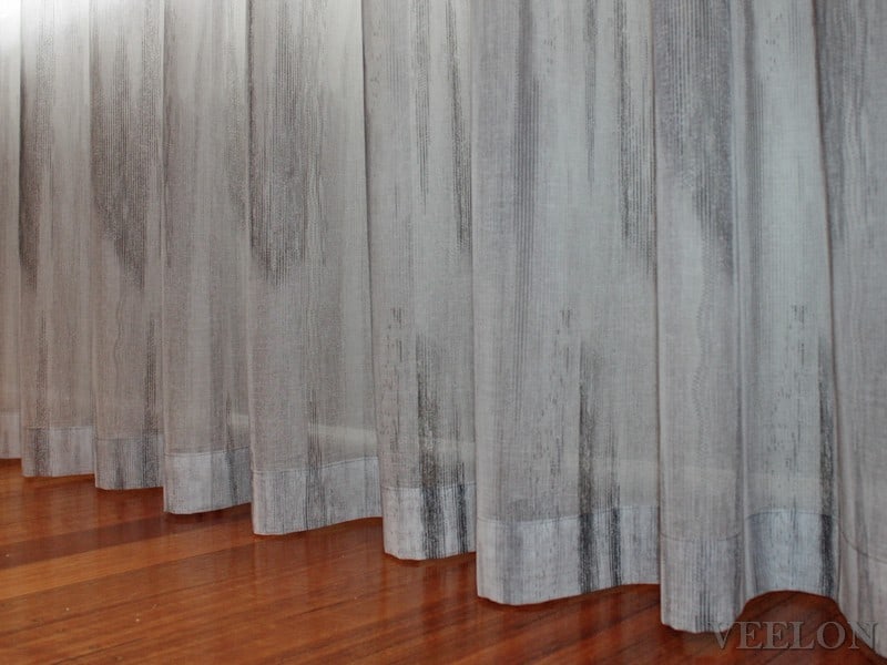 Veelon Melbourne Bedroom Living pencil pleat curtains sheer grey wall fix linen look