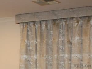 Veelon Melbourne Curtains blockout grey silver living under pelmet