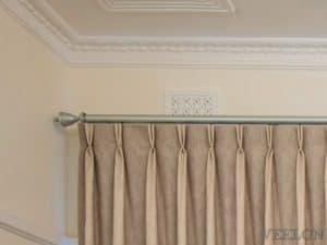 Veelon Melbourne Bedroom curtains sheer blockout beige pinch pleat stripe natural look