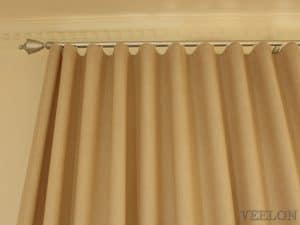 Veelon Melbourne bedroom Triple weave s-fold curtains block out dim out wave fold beige wall fix