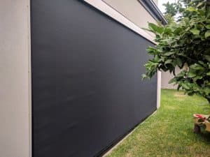 Outdoor blinds screen Ziptrack grey black