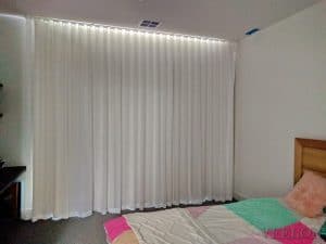 Veelon bedroom Melbourne curtains s-fold natural look white ceiling fix