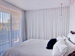 Veelon bedroom Melbourne curtains s-fold natural look white ceiling fix