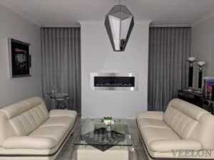 Veelon Sheer curtains s-fold grey silk look living dining modern style